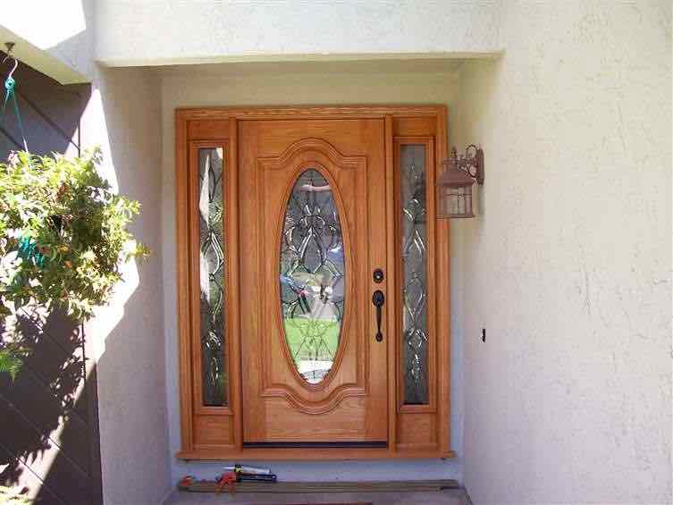 Custom Oak Entry Door Installation Services Mission Viejo California
